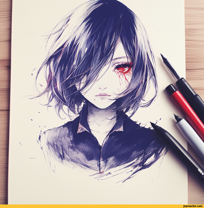 ,AI ero art,art girl,nsfw/naked/sexy girls drawings,art,beautiful pictures,neural networks,Midjourney,ToukaKirishima,anime,fandoms,Tokyo Ghoul,Kirishima Touka