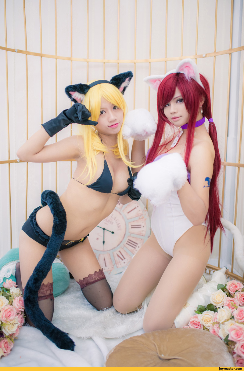 ,anime,fandoms,Lucy Heartfilia,Fairy Tail,Anime Ero Cosplay,anime cosplay,erza scarlet